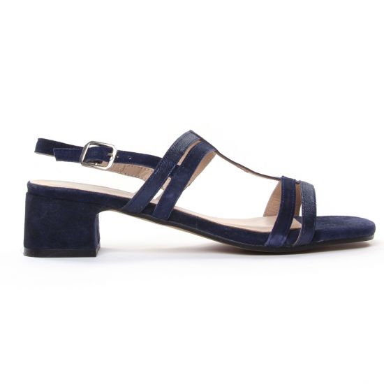 nu-pieds talon bleu marine mode femme printemps été - Photo Produit 2