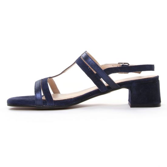 nu-pieds talon bleu marine mode femme printemps été - Photo Produit 3