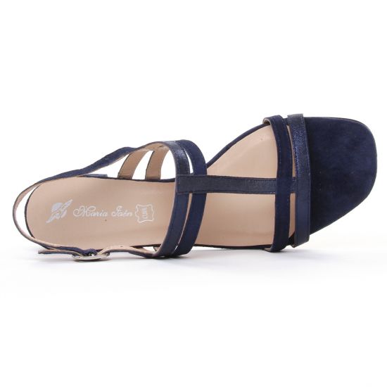 nu-pieds talon bleu marine mode femme printemps été - Photo Produit 4