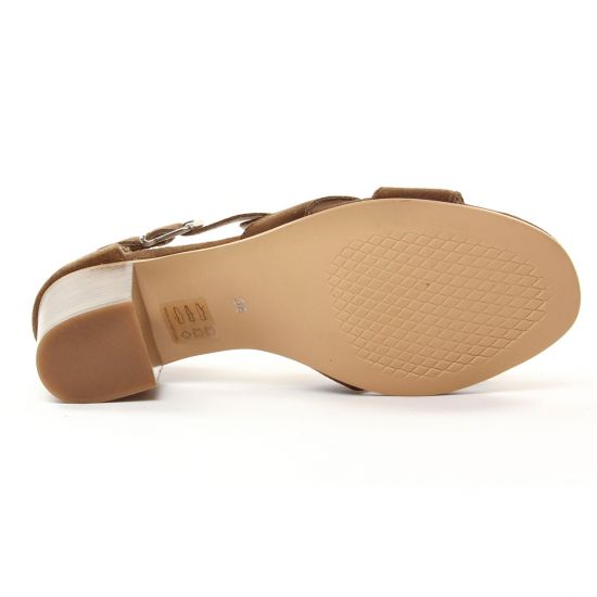 nu-pieds talon marron mode femme printemps été - Photo Produit 5