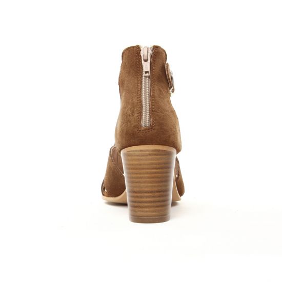 nu-pieds talon marron mode femme printemps été - Photo Produit 7