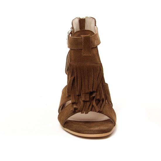 nu-pieds talon marron mode femme printemps été - Photo Produit 6