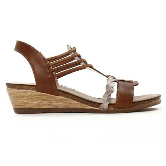 nu-pieds compensés marron mode femme printemps été - Photo Produit 2