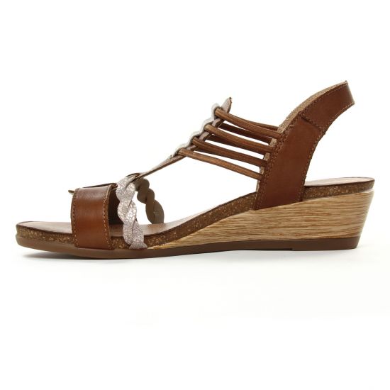 nu-pieds compensés marron mode femme printemps été - Photo Produit 3