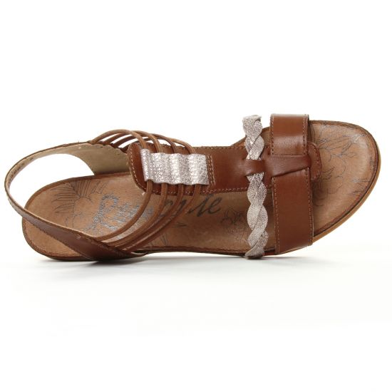 nu-pieds compensés marron mode femme printemps été - Photo Produit 4