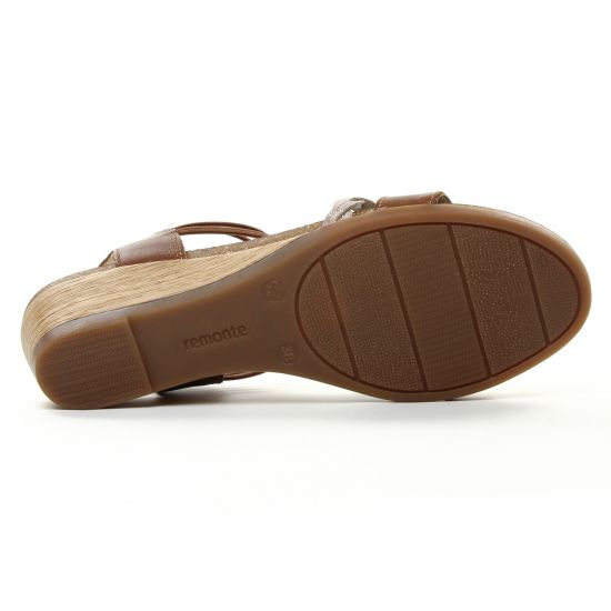 nu-pieds compensés marron mode femme printemps été - Photo Produit 5