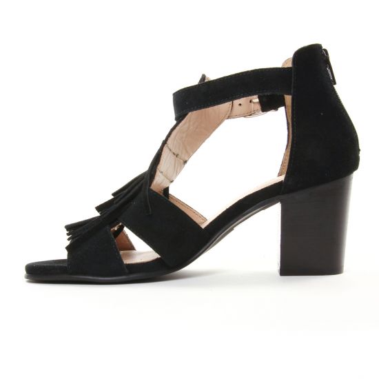 nu-pieds talon noir mode femme printemps été - Photo Produit 3