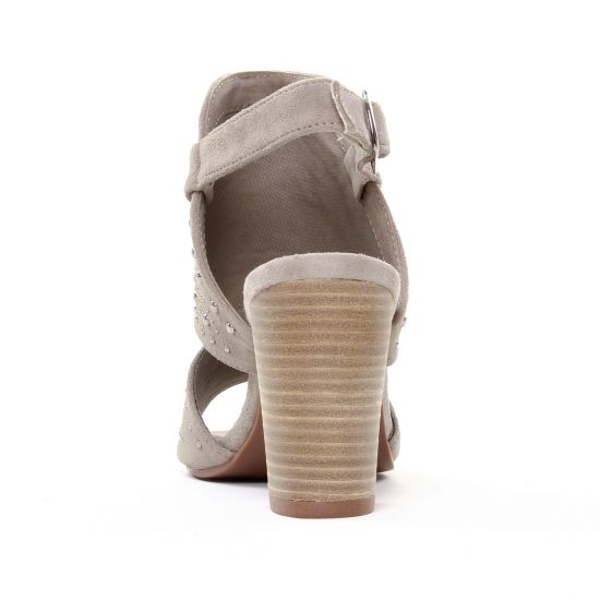 nu-pieds talons hauts beige mode femme printemps été - Photo Produit 7
