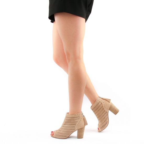 nu-pieds talons hauts beige mode femme printemps été - Photo Produit 8