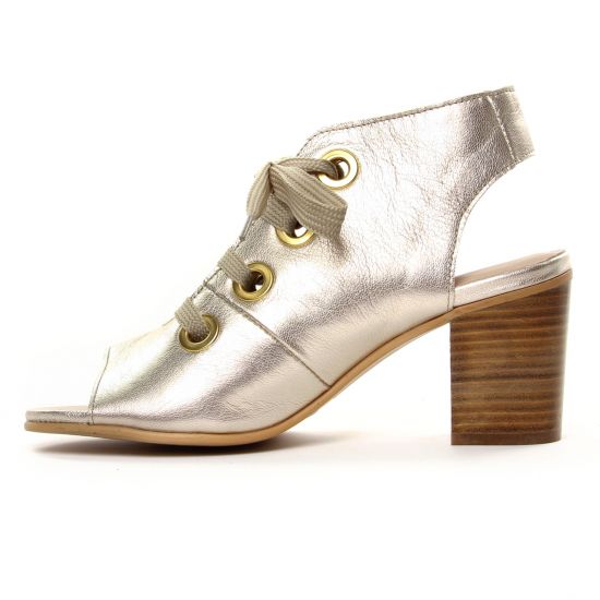 nu-pieds talons hauts beige doré mode femme printemps été - Photo Produit 3