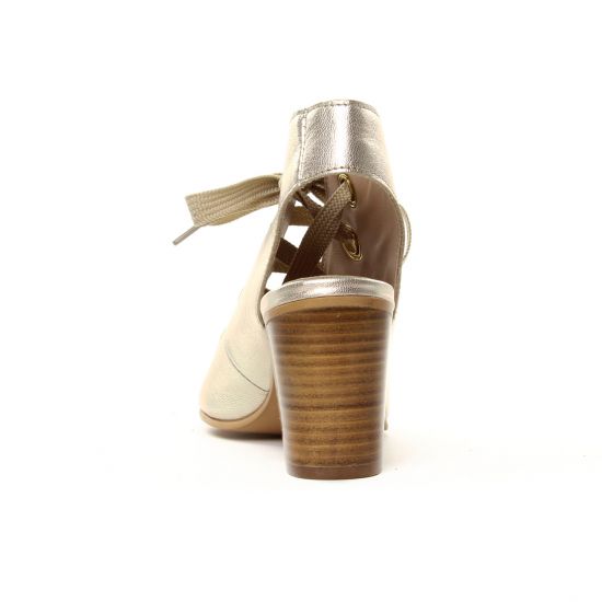 nu-pieds talons hauts beige doré mode femme printemps été - Photo Produit 7