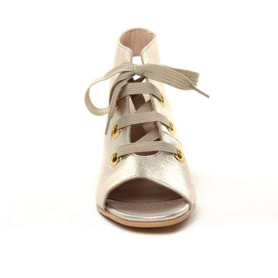 nu-pieds talons hauts beige doré mode femme printemps été - Photo Produit 6