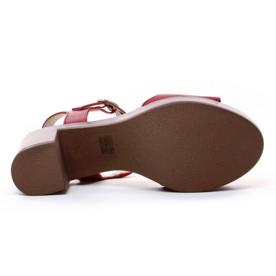 nu-pieds talons hauts bordeaux mode femme printemps été - Photo Produit 5