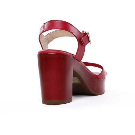nu-pieds talons hauts bordeaux mode femme printemps été - Photo Produit 7