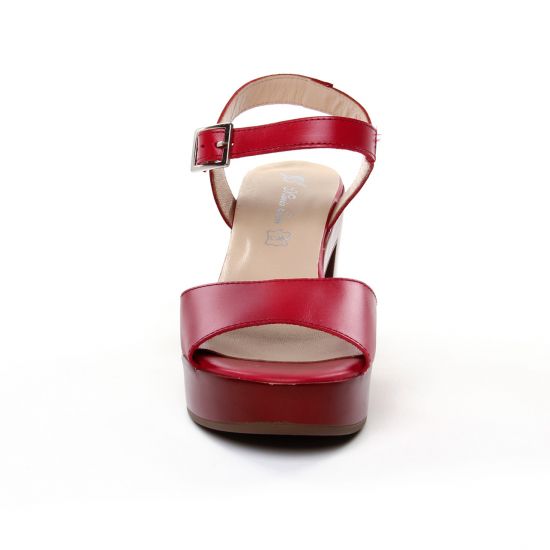 nu-pieds talons hauts bordeaux mode femme printemps été - Photo Produit 6