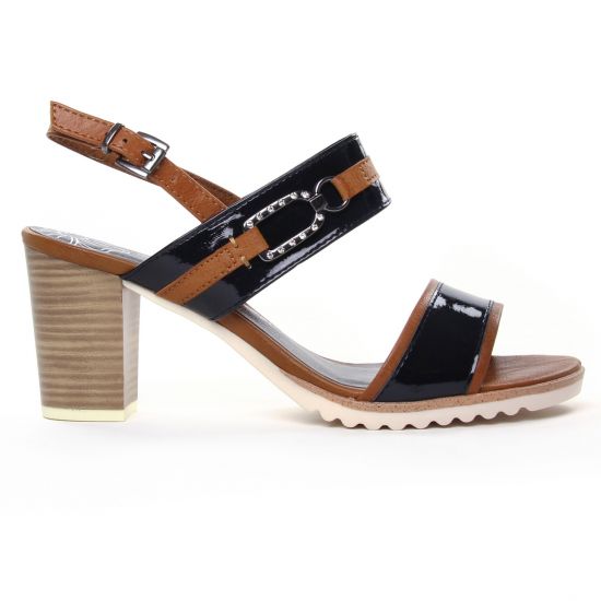 nu-pieds talons hauts marron bleu mode femme printemps été - Photo Produit 2
