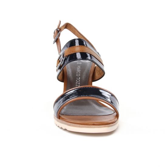 nu-pieds talons hauts marron bleu mode femme printemps été - Photo Produit 6