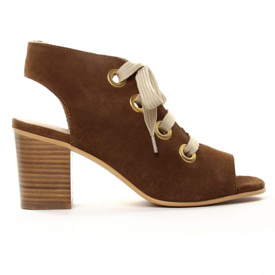 nu-pieds talons hauts marron mode femme printemps été - Photo Produit 2