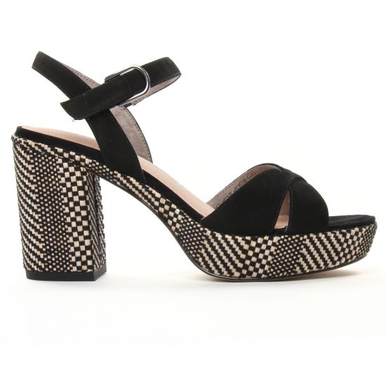 nu-pieds talons hauts noir mode femme printemps été - Photo Produit 2