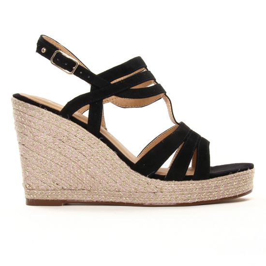 espadrilles compensées noir mode femme printemps été - Photo Produit 2