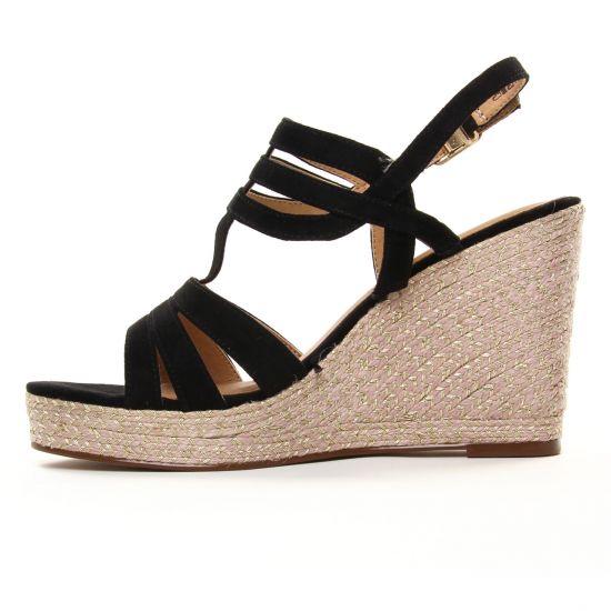espadrilles compensées noir mode femme printemps été - Photo Produit 3