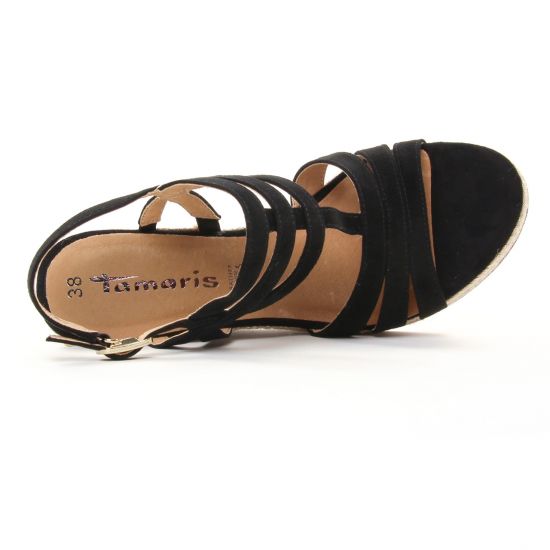espadrilles compensées noir mode femme printemps été - Photo Produit 4