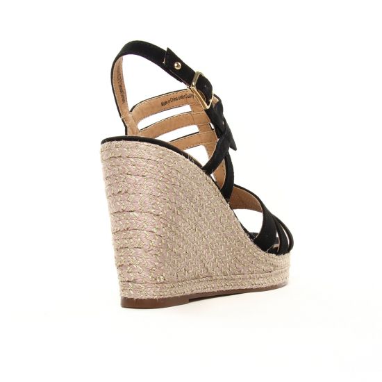 espadrilles compensées noir mode femme printemps été - Photo Produit 7