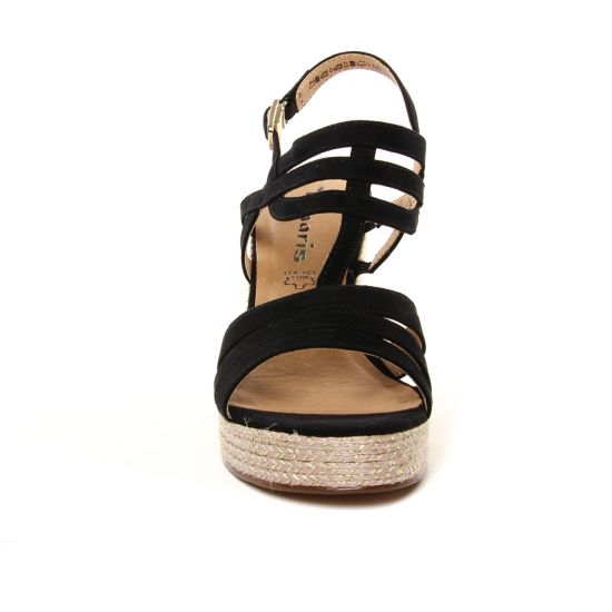 espadrilles compensées noir mode femme printemps été - Photo Produit 6