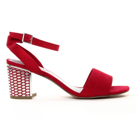 nu-pieds talons hauts rouge mode femme printemps été - Photo Produit 2
