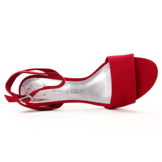 nu-pieds talons hauts rouge mode femme printemps été - Photo Produit 4