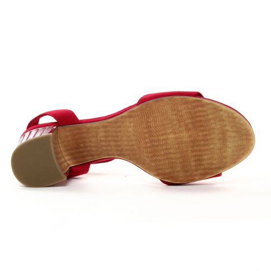 nu-pieds talons hauts rouge mode femme printemps été - Photo Produit 5