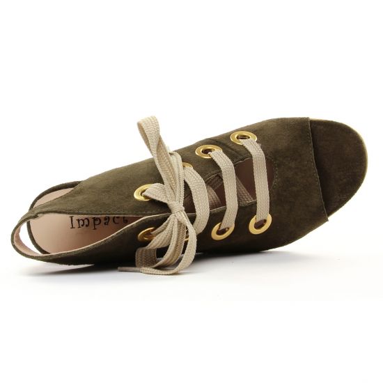 nu-pieds talons hauts vert kaki mode femme printemps été - Photo Produit 4