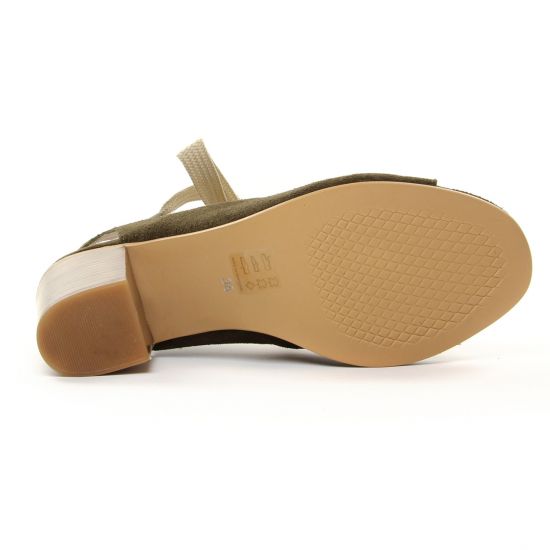 nu-pieds talons hauts vert kaki mode femme printemps été - Photo Produit 5