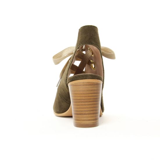 nu-pieds talons hauts vert kaki mode femme printemps été - Photo Produit 7