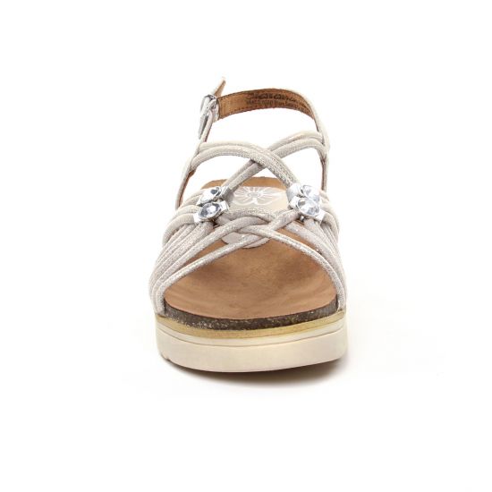 sandales compensées beige doré mode femme printemps été - Photo Produit 6