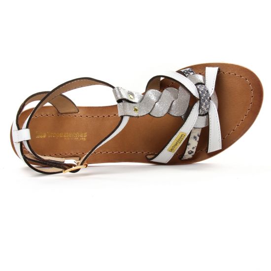 sandales blanc argent mode femme printemps été - Photo Produit 4