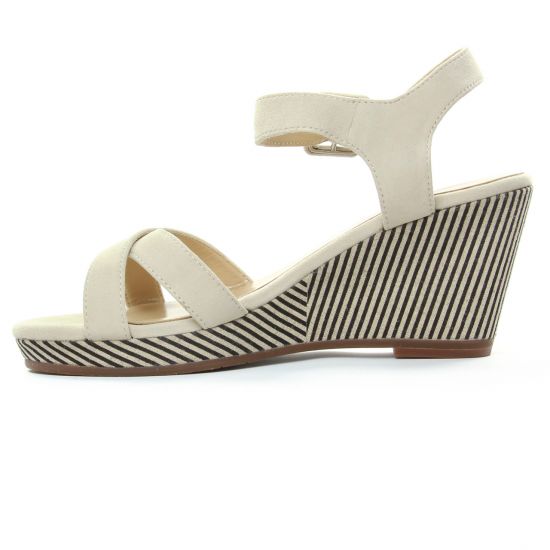 nu-pieds compensés beige mode femme printemps été - Photo Produit 3