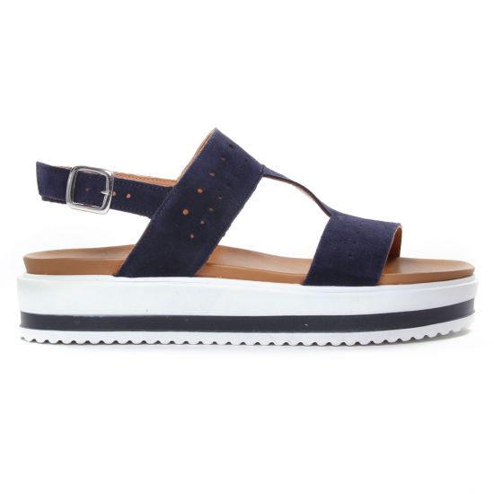 sandales compensées bleu marine mode femme printemps été - Photo Produit 2
