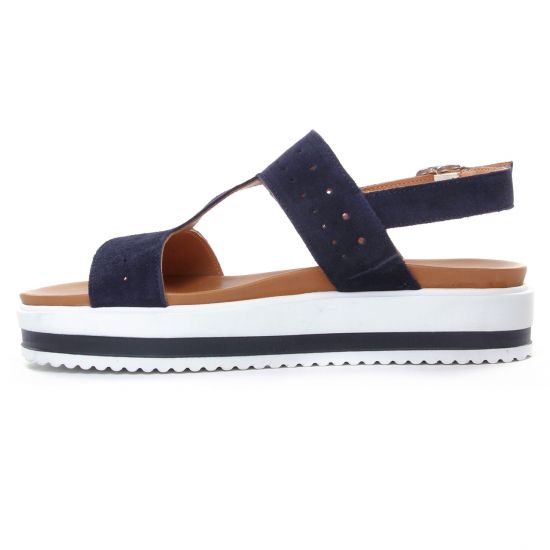sandales compensées bleu marine mode femme printemps été - Photo Produit 3
