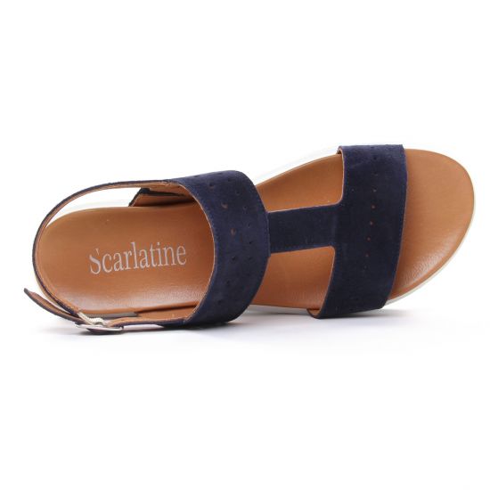 sandales compensées bleu marine mode femme printemps été - Photo Produit 4