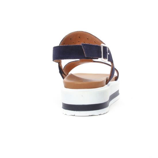 sandales compensées bleu marine mode femme printemps été - Photo Produit 7
