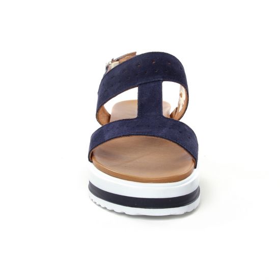 sandales compensées bleu marine mode femme printemps été - Photo Produit 6