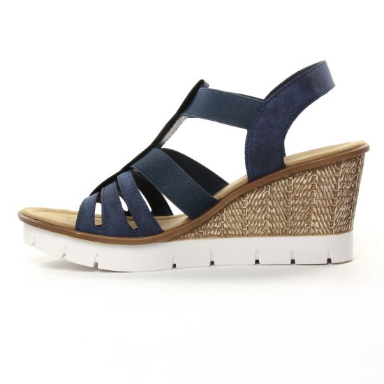 nu-pieds compensés bleu mode femme printemps été - Photo Produit 3