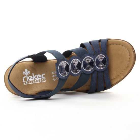 nu-pieds compensés bleu mode femme printemps été - Photo Produit 4
