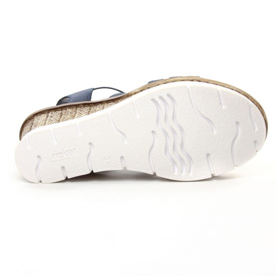 nu-pieds compensés bleu mode femme printemps été - Photo Produit 5