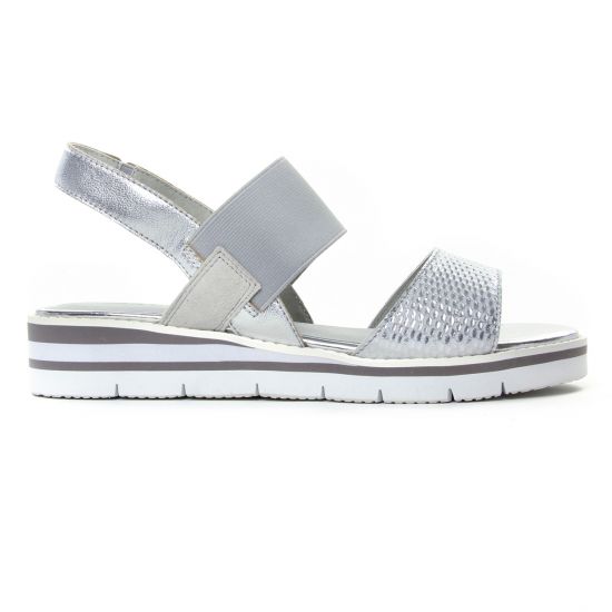 sandales compensées gris argent mode femme printemps été - Photo Produit 2