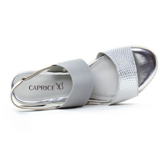 sandales compensées gris argent mode femme printemps été - Photo Produit 4