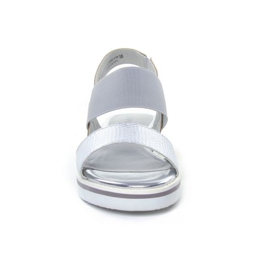 sandales compensées gris argent mode femme printemps été - Photo Produit 6