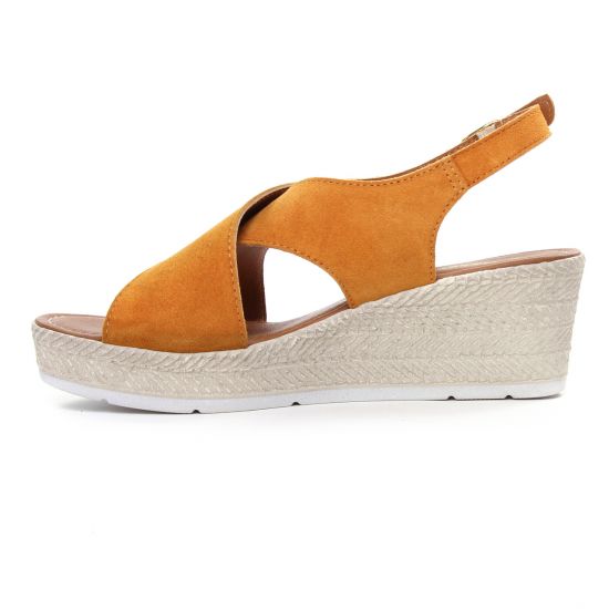sandales compensées marron orangé mode femme printemps été - Photo Produit 3