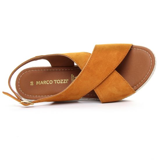 sandales compensées marron orangé mode femme printemps été - Photo Produit 4